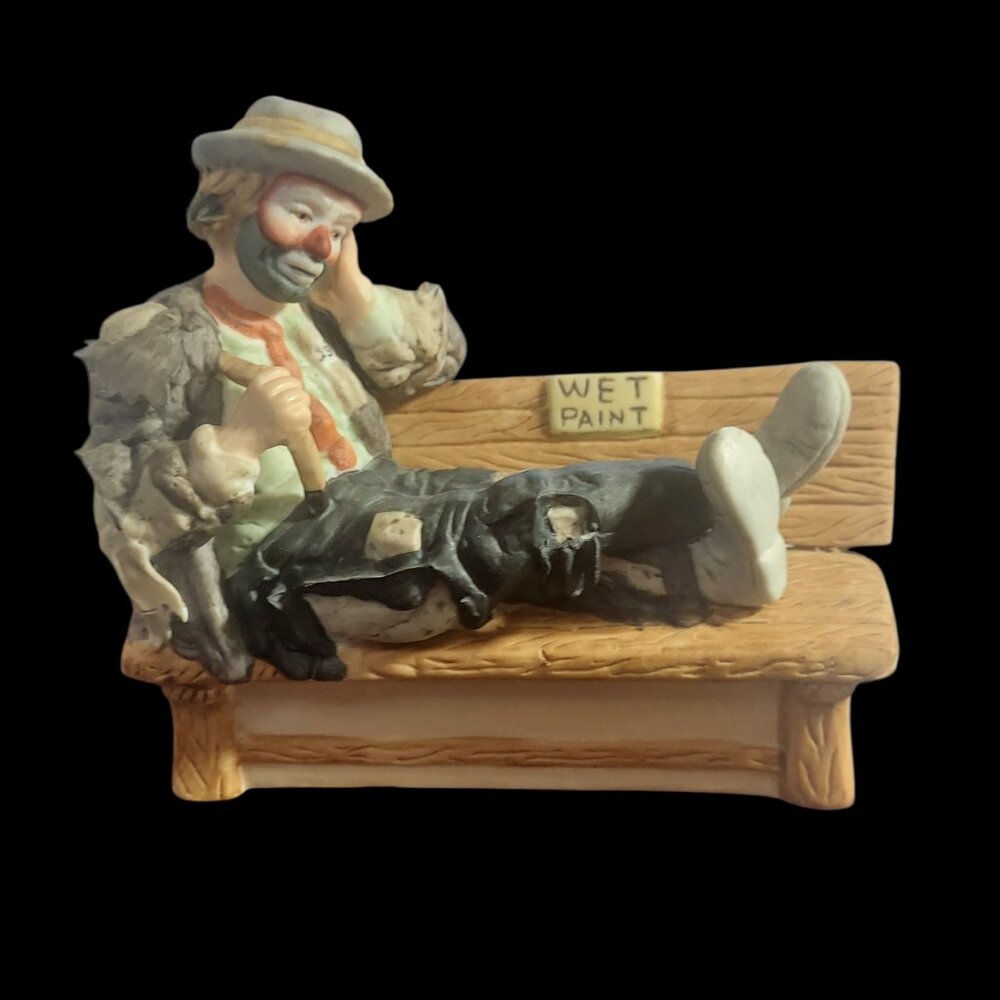 VTG Emmett Kelly Jr Flambro “Wet Paint” Limited Edition Clown Figurine 5” EUC